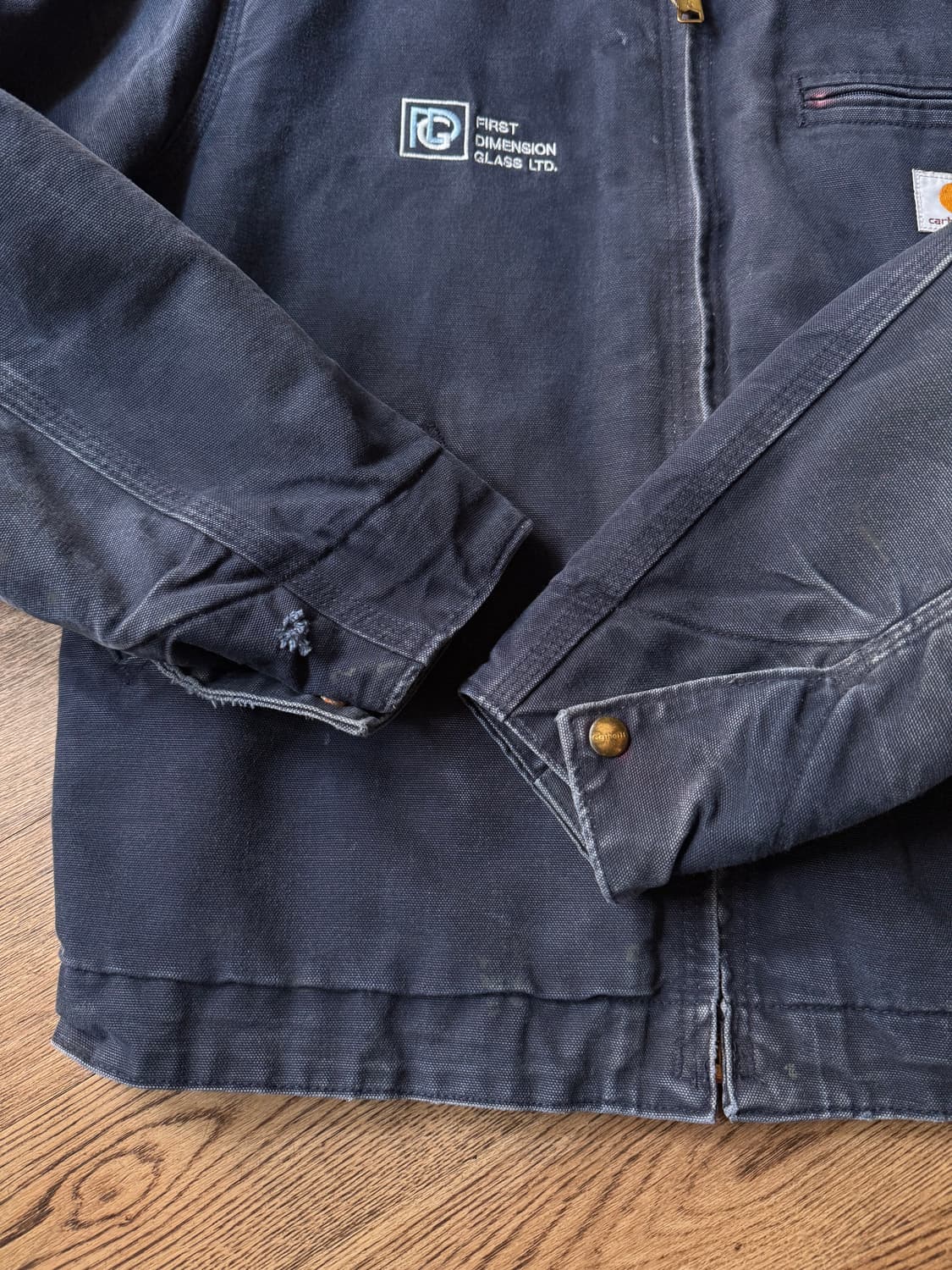 [L]칼하트 USA J01 빈티지 워싱 다크네이비 디트로이트 워크 자켓 상품이미지6