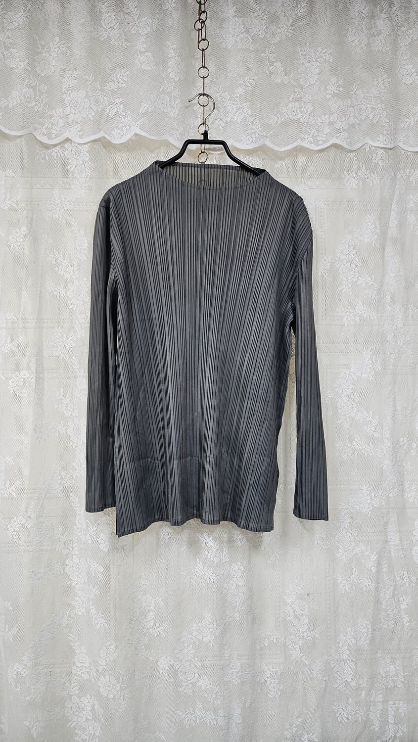 플리츠미  그레이 긴팔 셔츠 상품이미지1