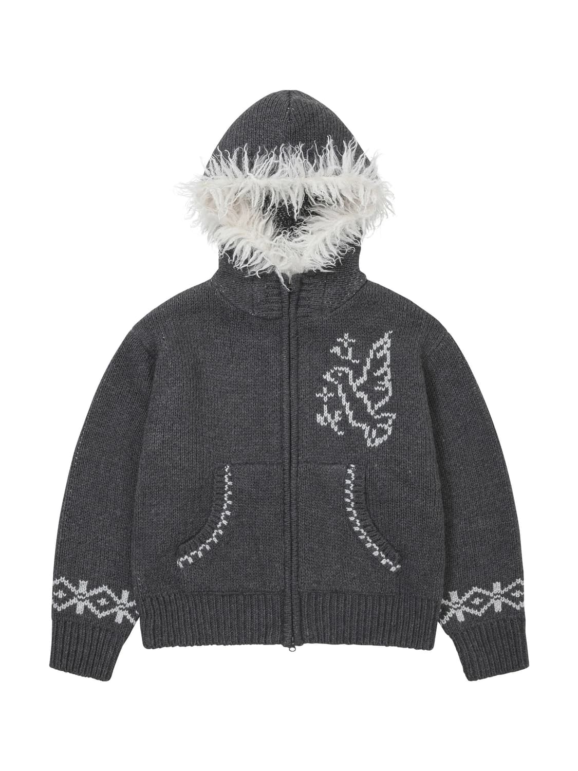 코위찬 퍼 후드집업 상품이미지1