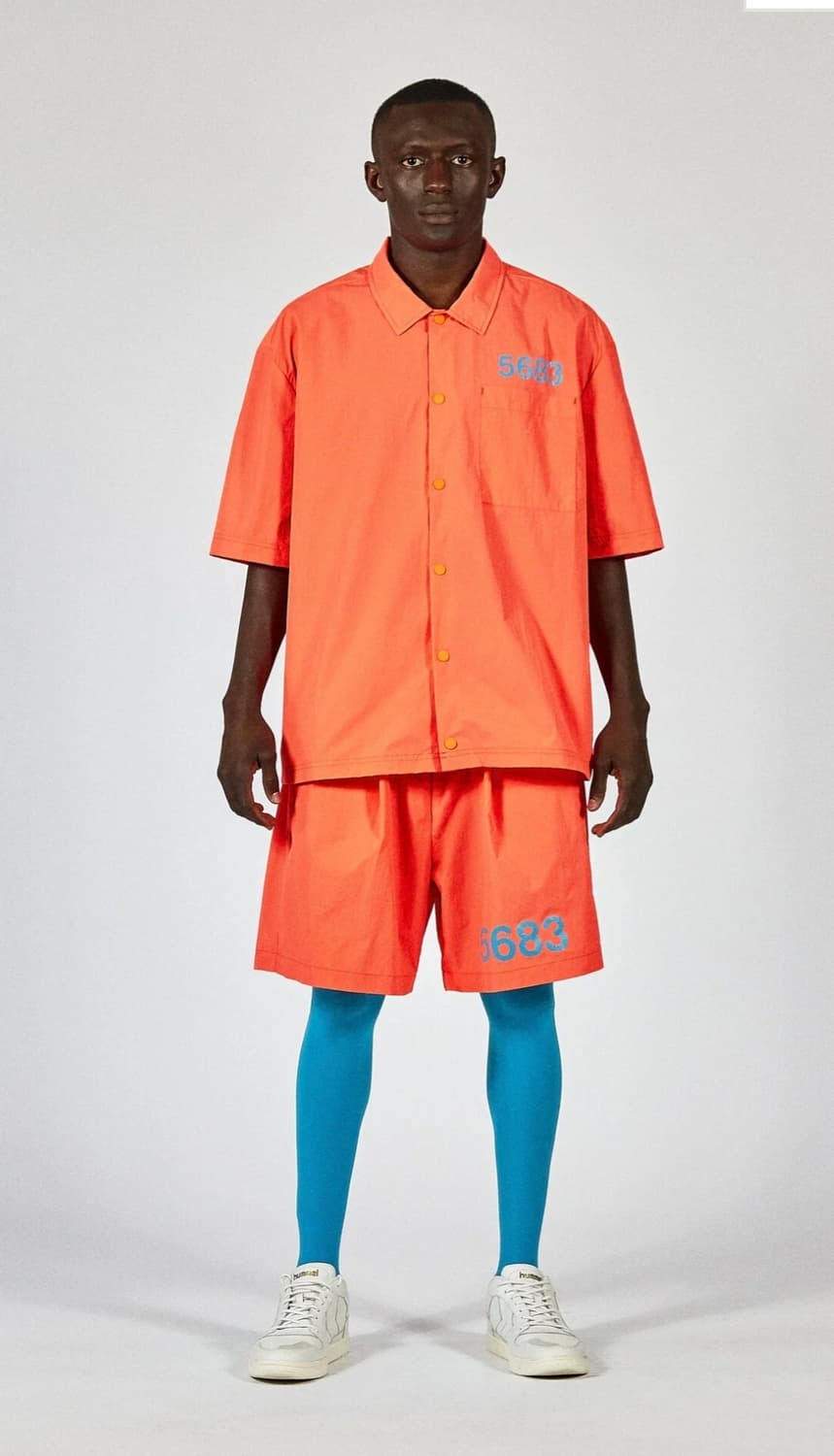 M 윌리차바리아 X 험멜 콜라보 반팔셔츠 오렌지 상품이미지1