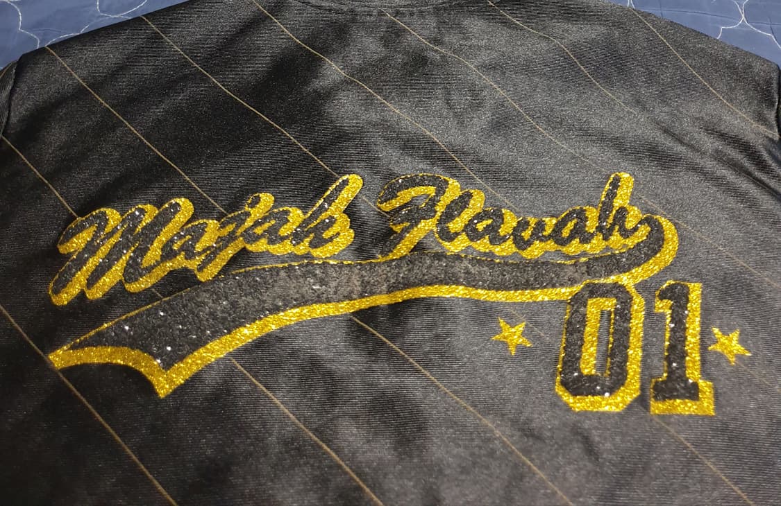 (90s) 마자 플라바 올드스쿨 금장로고 사선스트라이프 블루종 져지 블랙 상품이미지3