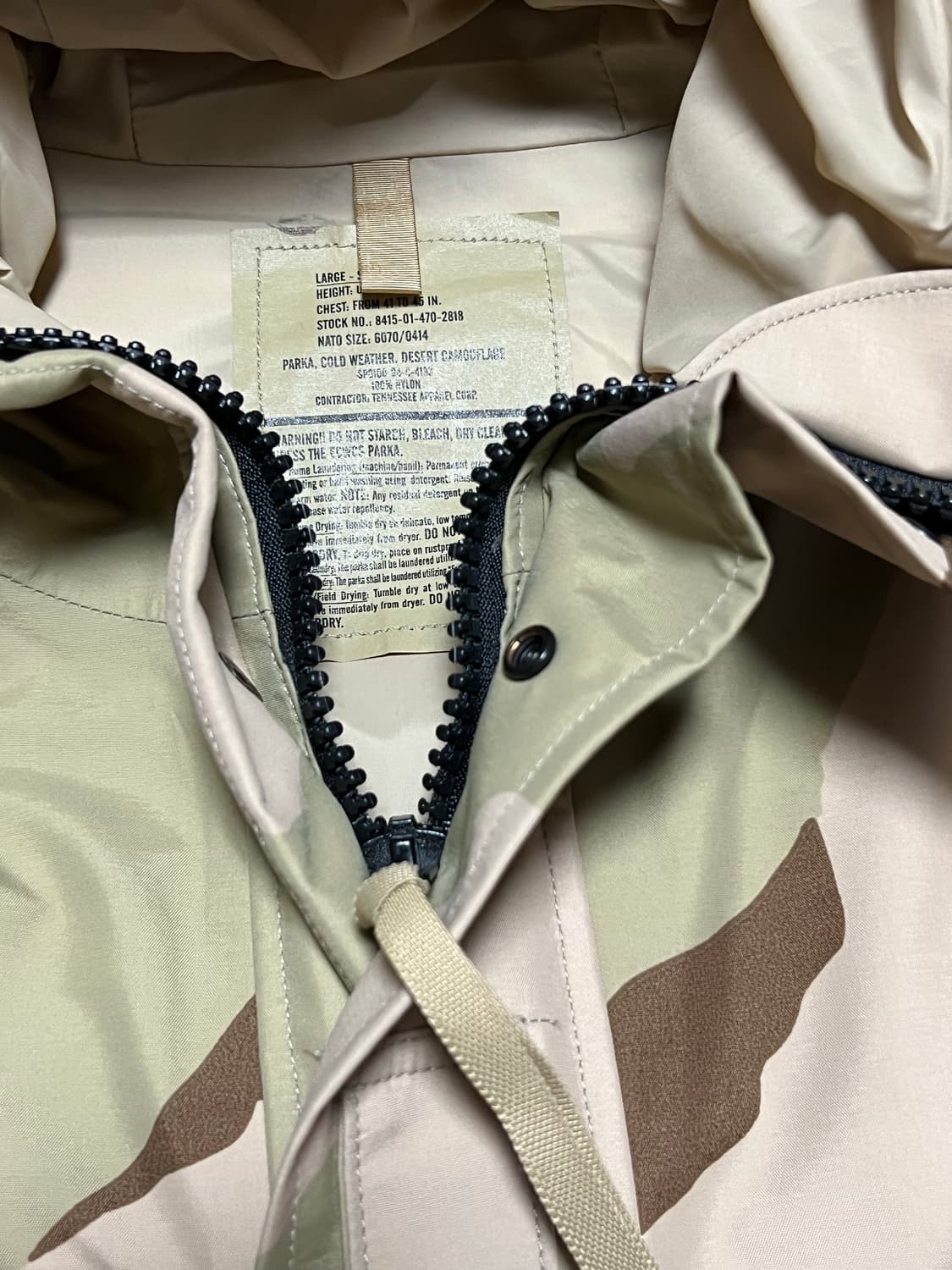 오리지널미군 ECWCS GEN1 L6 고어텍스 데저트 카모 파카 L/S 상품이미지2