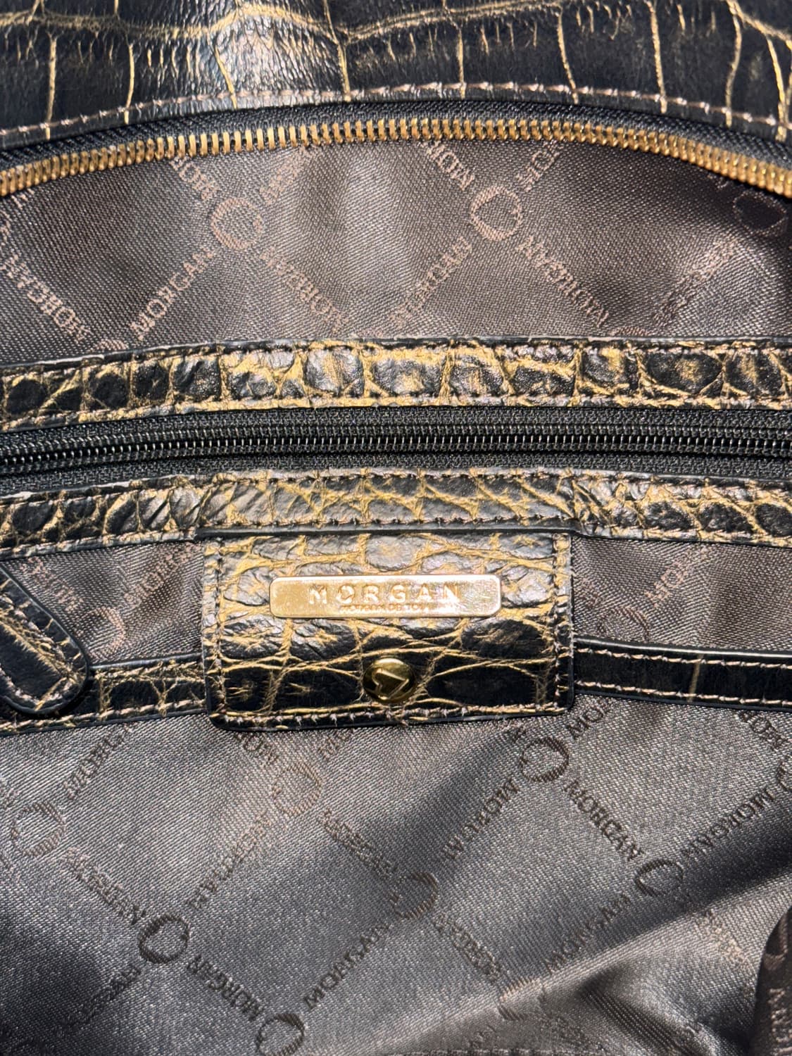 Morgan black gold python tote bag  상품이미지6