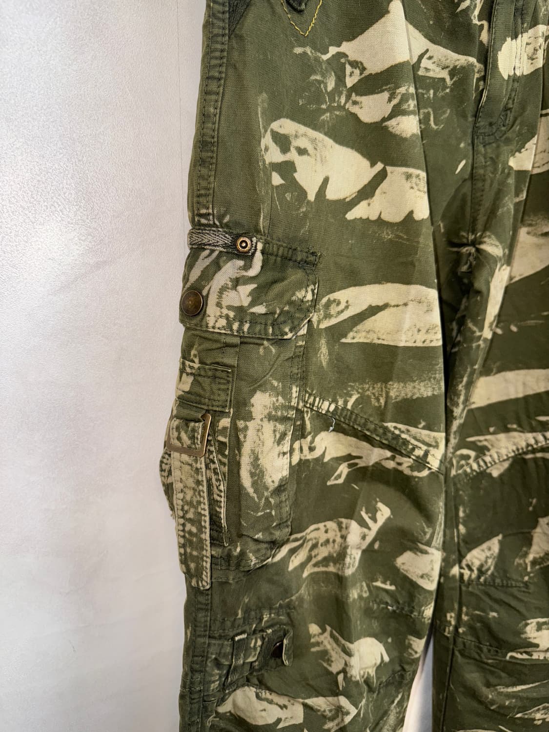 Washing khaki grunge pocket wide 카고팬츠 상품이미지3