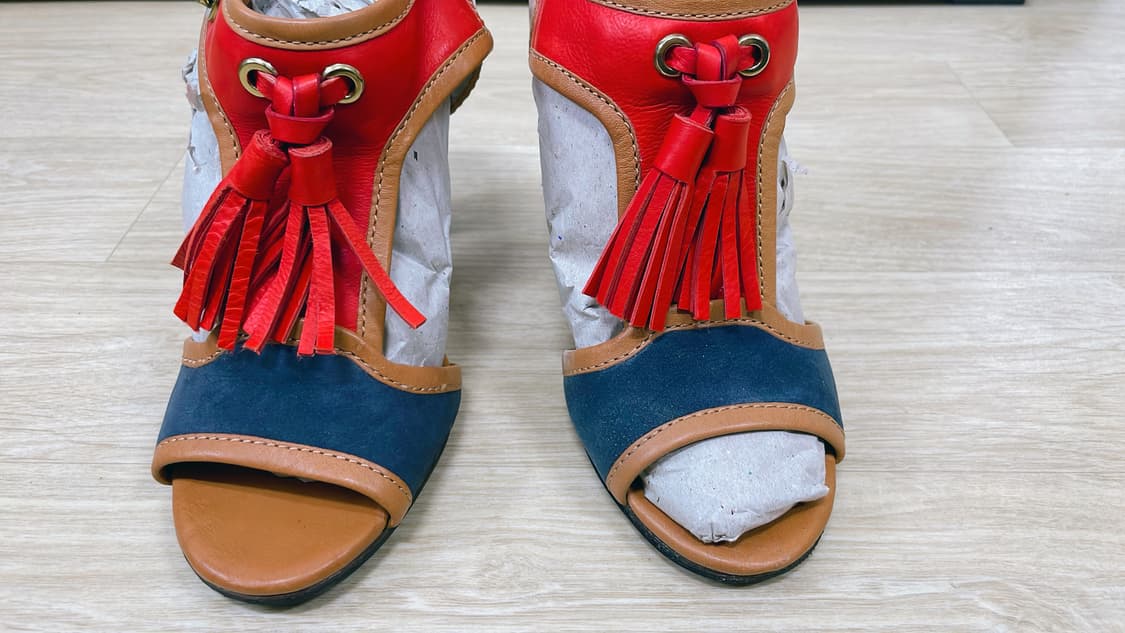 COACH 코치 브라운 가죽 태슬 샌들 밑창 보강 완료 상품이미지4