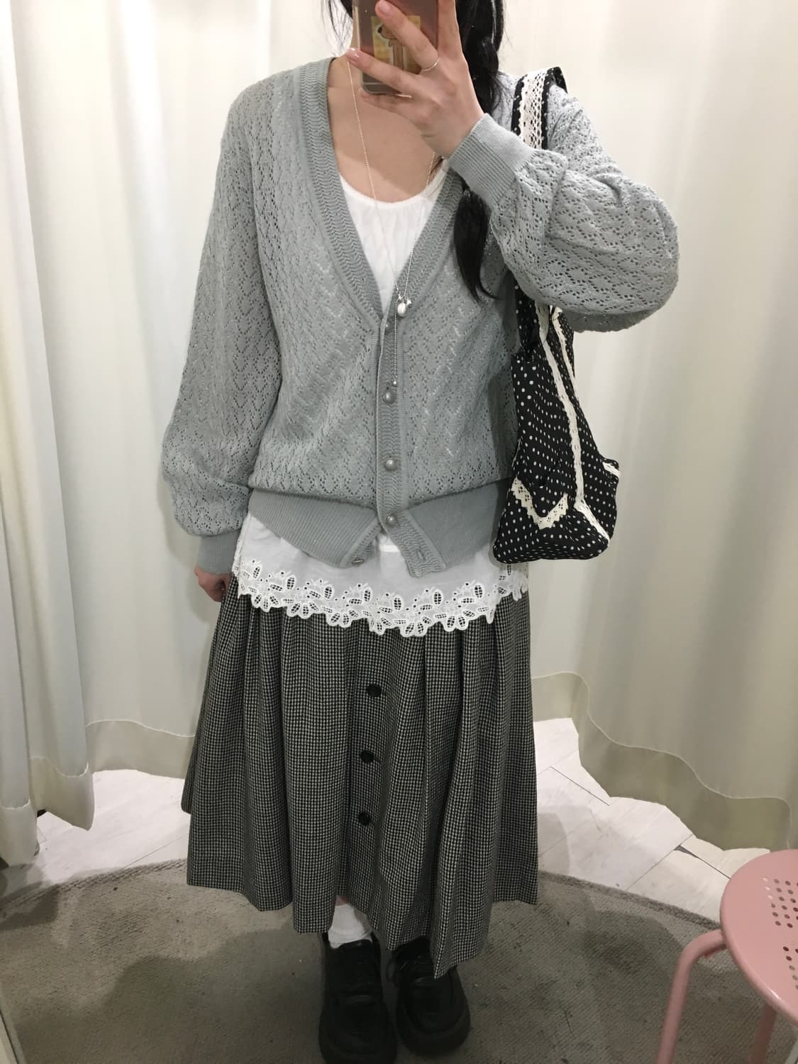 misty blue crochet cardigan 상품이미지3