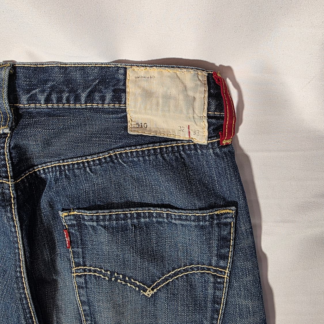 [W32L33]00s 리바이스 Red Loop 새들스티치 510 데님팬츠 상품이미지6