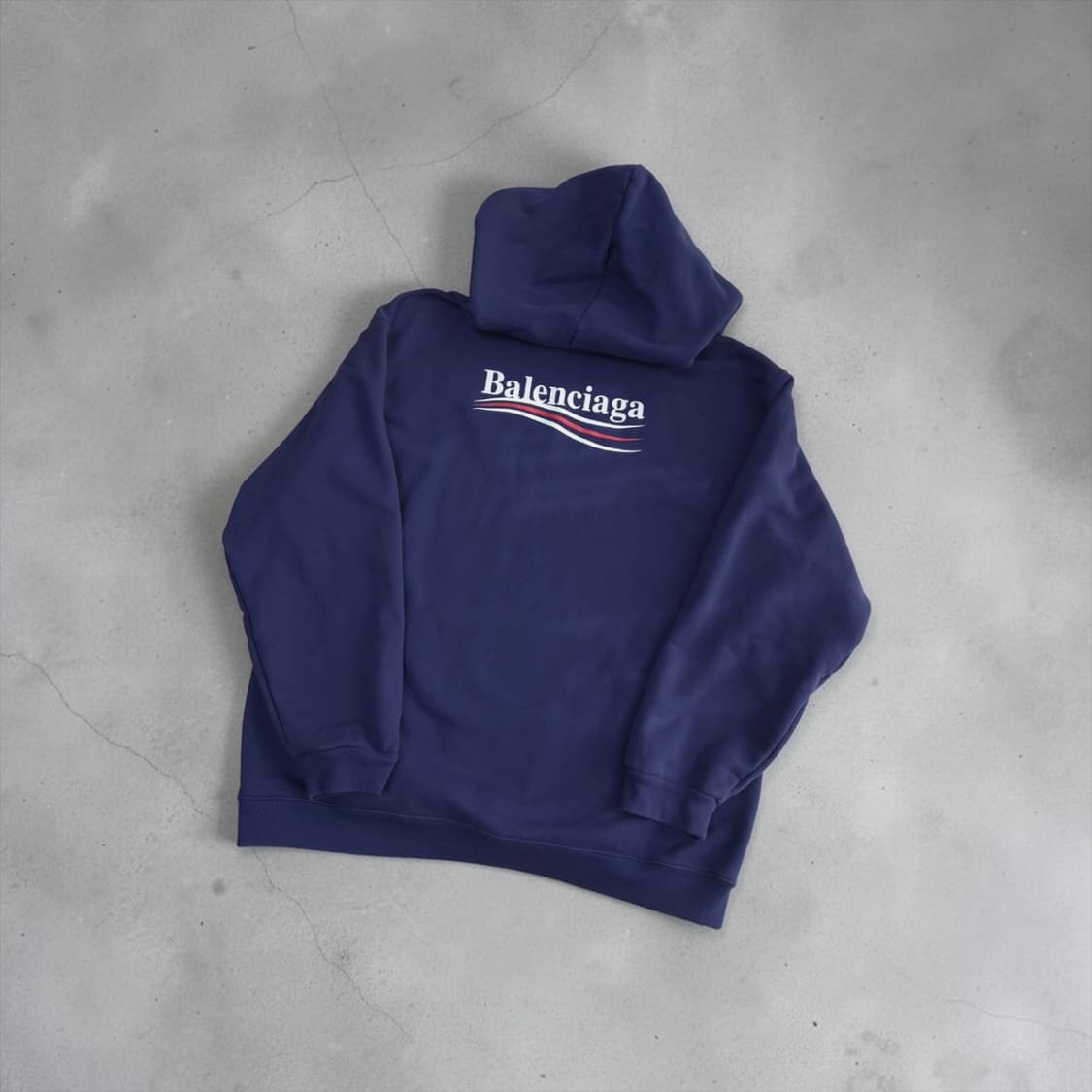 XL / 발렌시아가 자수 웨이브 로고 후드티 상품이미지3