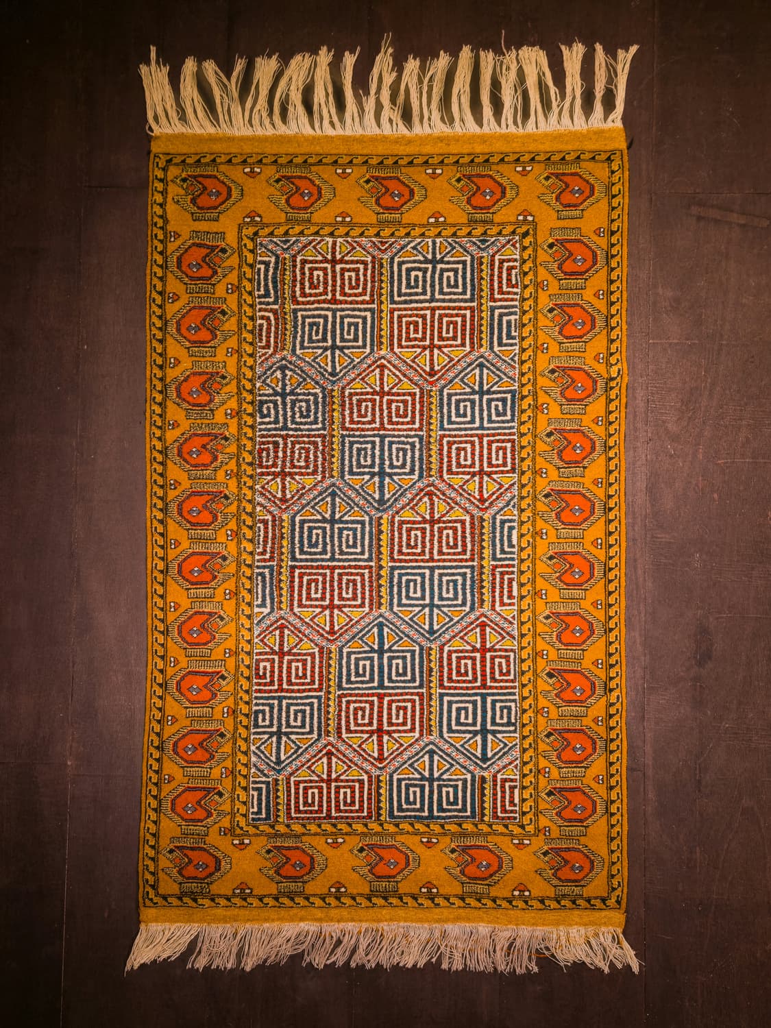 Turkmen Saffron Sun Tribal Rug 상품이미지2