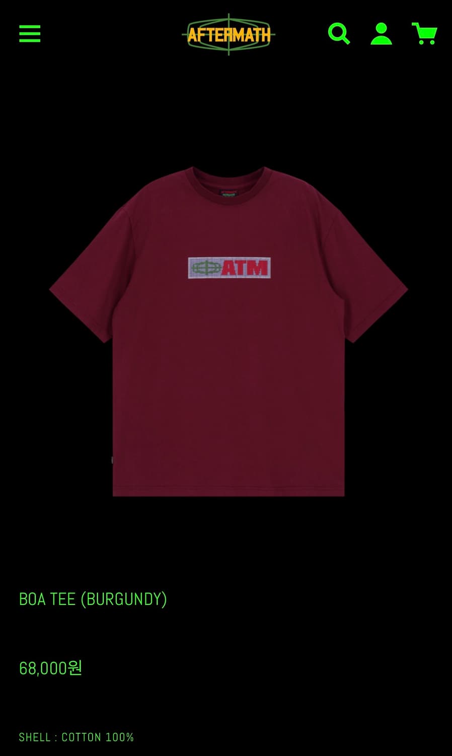Aftermath 버건디 반팔L 상품이미지1