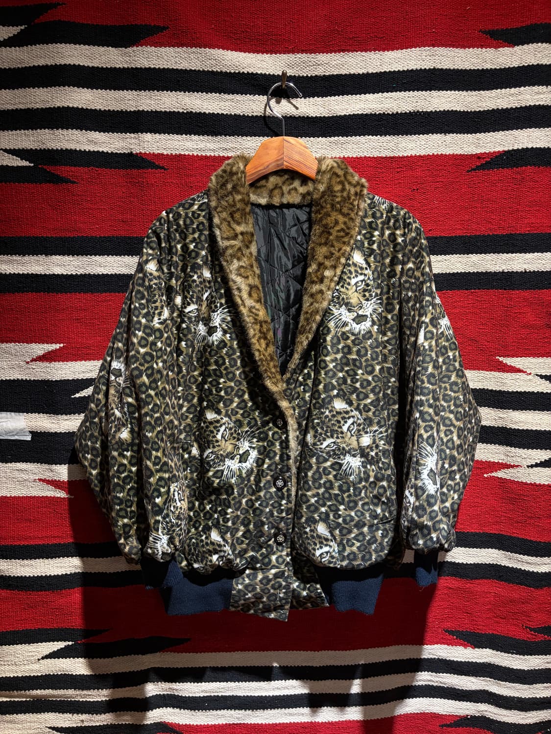 Leopard fur quilting jacket / 레오파드 봄버자켓 상품이미지1