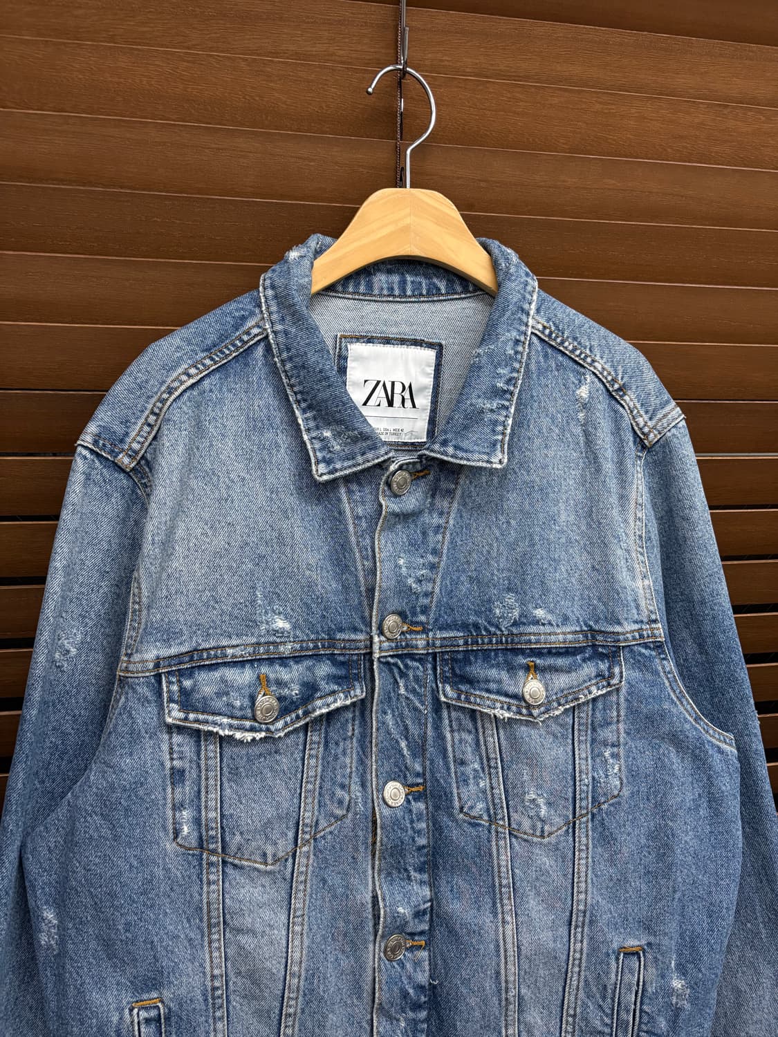 Zara 자라 프린팅 데미지 트러커 데님 자켓 상품이미지5