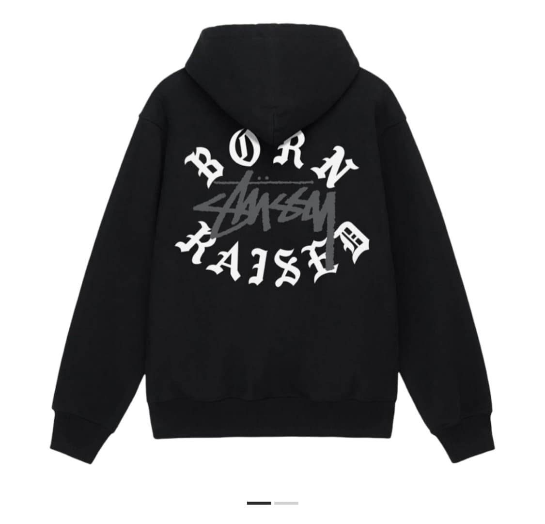 스투시 x 본앤레이즈드 로고 후드 집업 M 상품이미지1