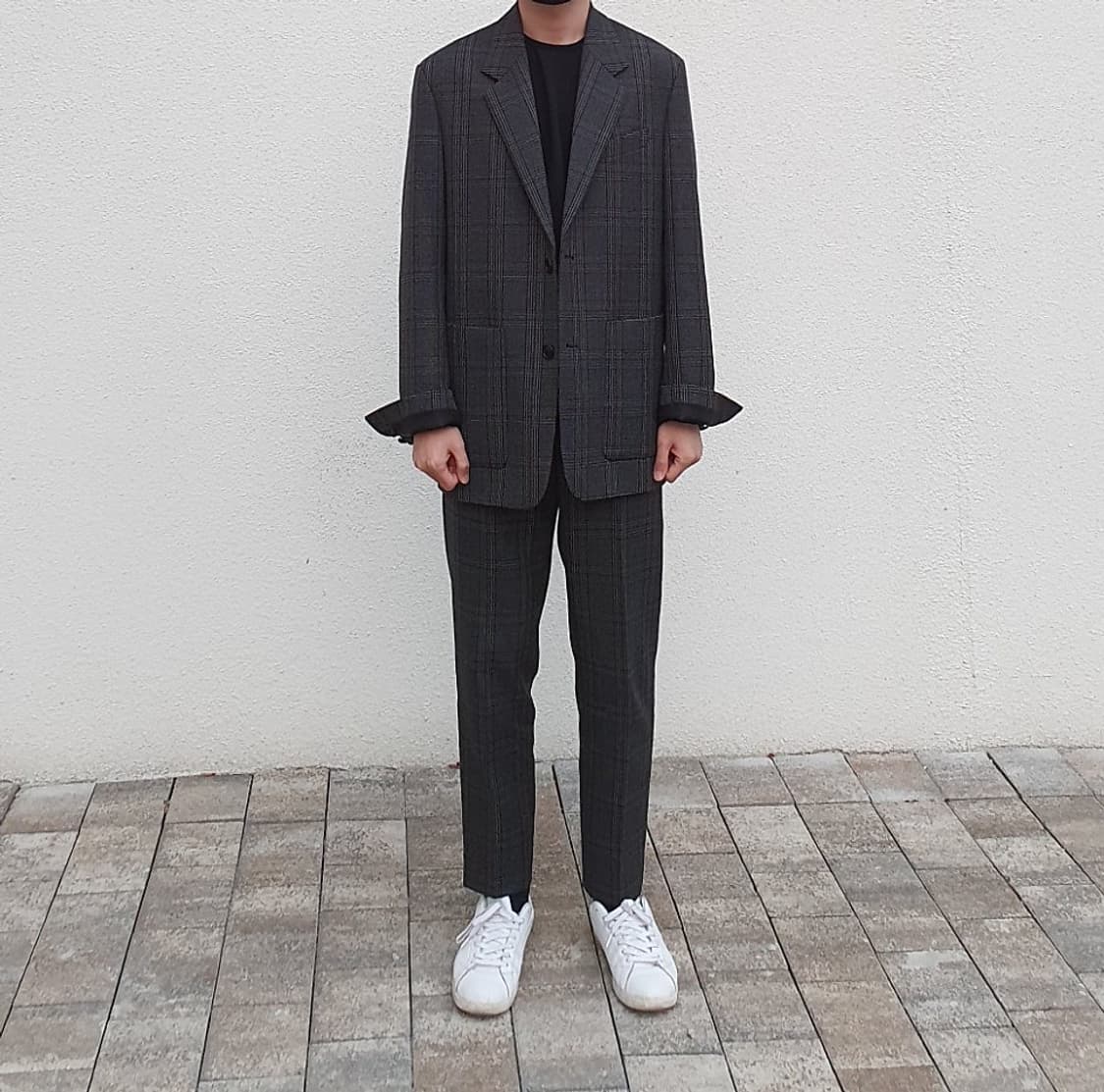 솔리드옴므 테이퍼드핏 체크 울 슬랙스 46 상품이미지7