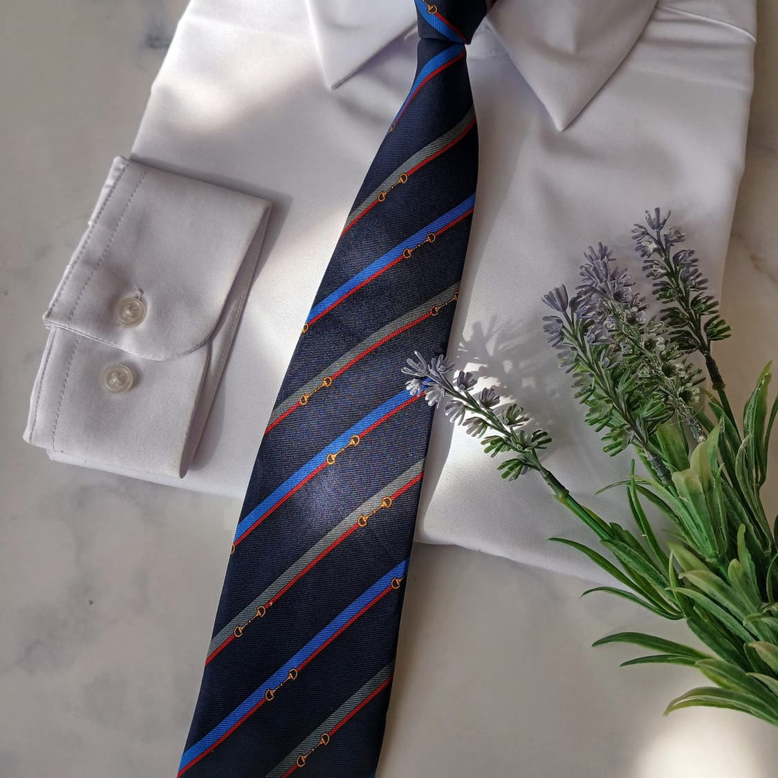 셀린느 실크 스트라이프 트리오페 넥타이 8.4cm A~B등급 A19492 상품이미지5