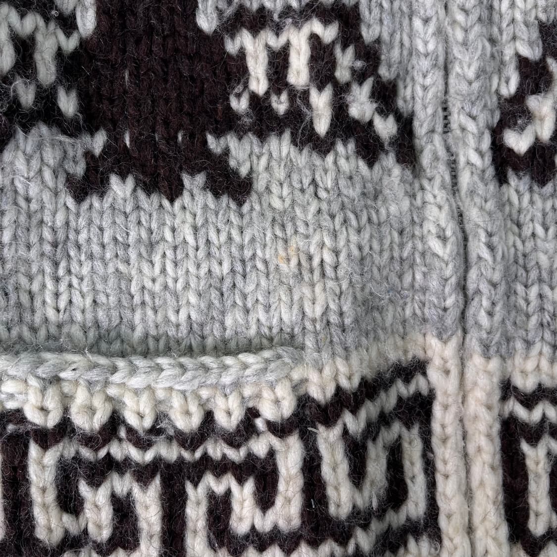 100 TUAK 캐나다 숄카라 코위찬 울 니트 집업 상품이미지5