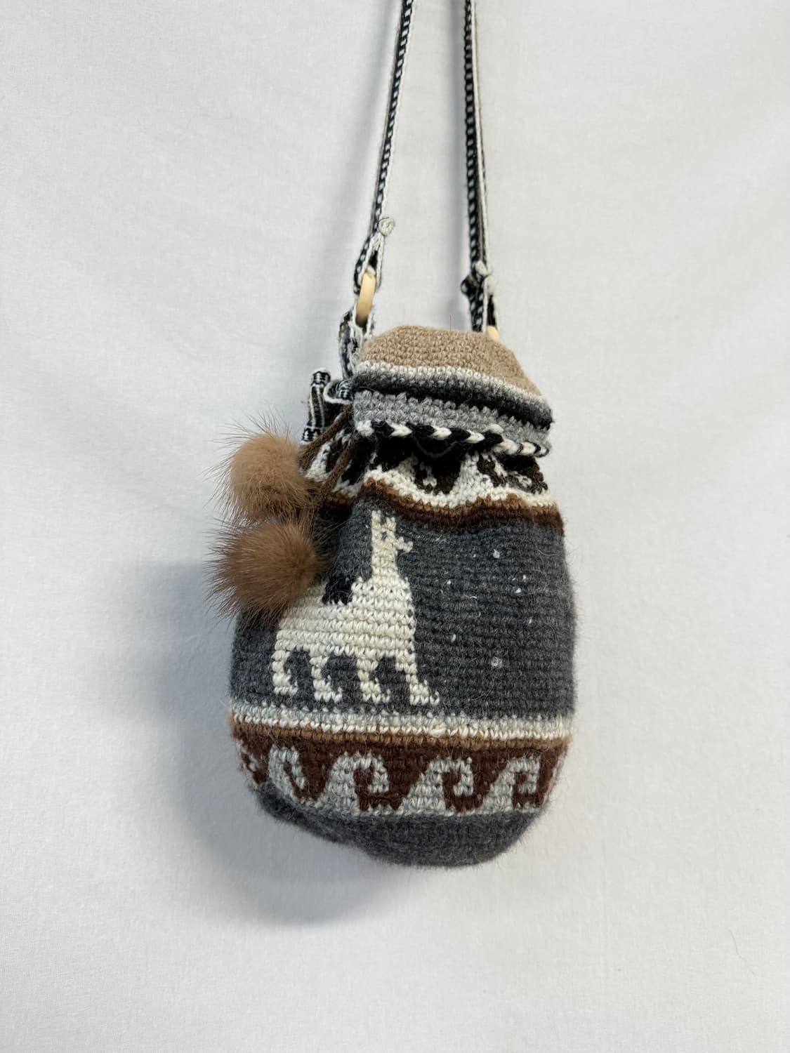 울 노르딕 패턴 니트 크로스 백 상품이미지8