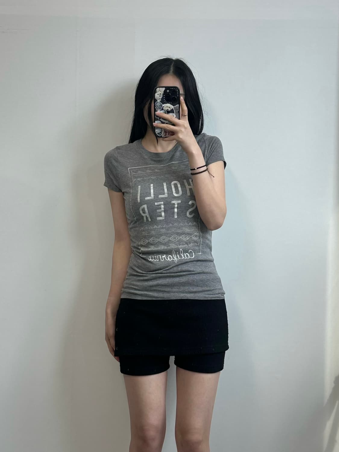 홀리스터 y2k 와투케 그레이 반팔 티셔츠 상품이미지1