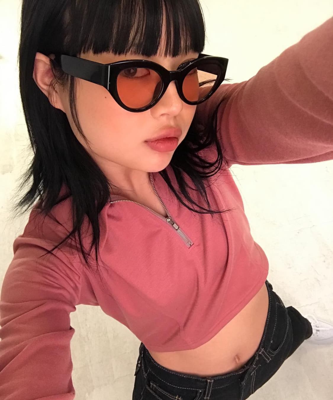 블랙업 크롭 긴팔 티셔츠 블루‼️ 상품이미지2