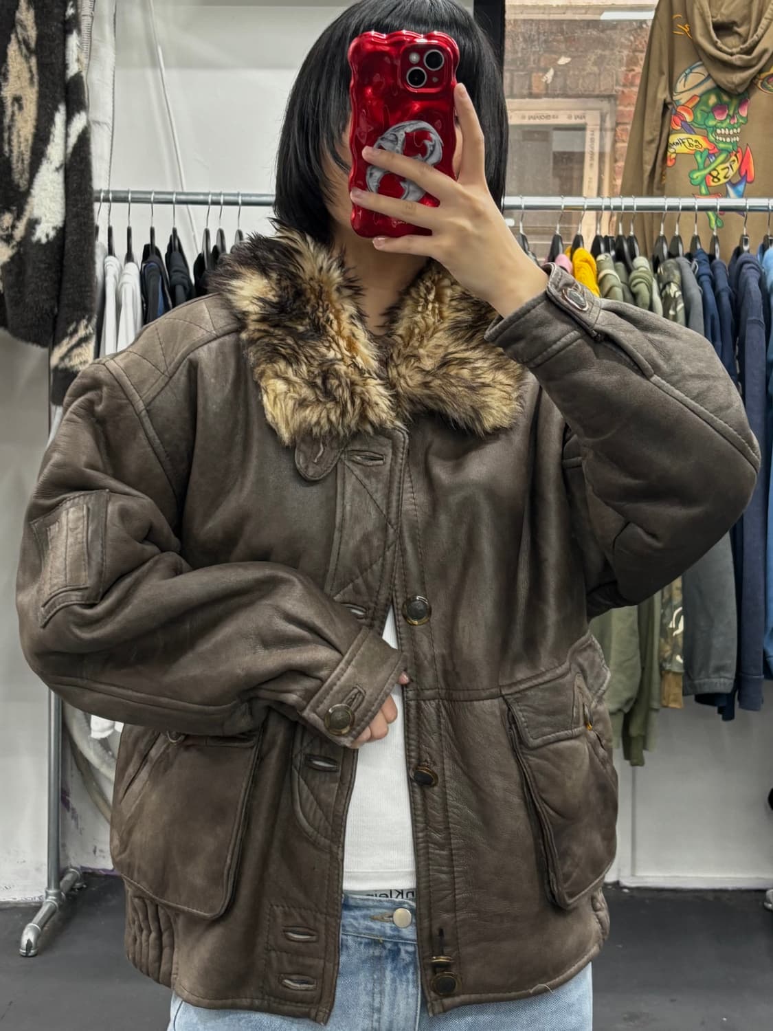 VTG 레더 퍼 자켓 상품이미지2