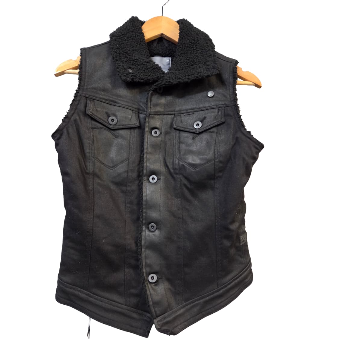 G-Star RAW 블랙 털 조끼(S) 상품이미지1