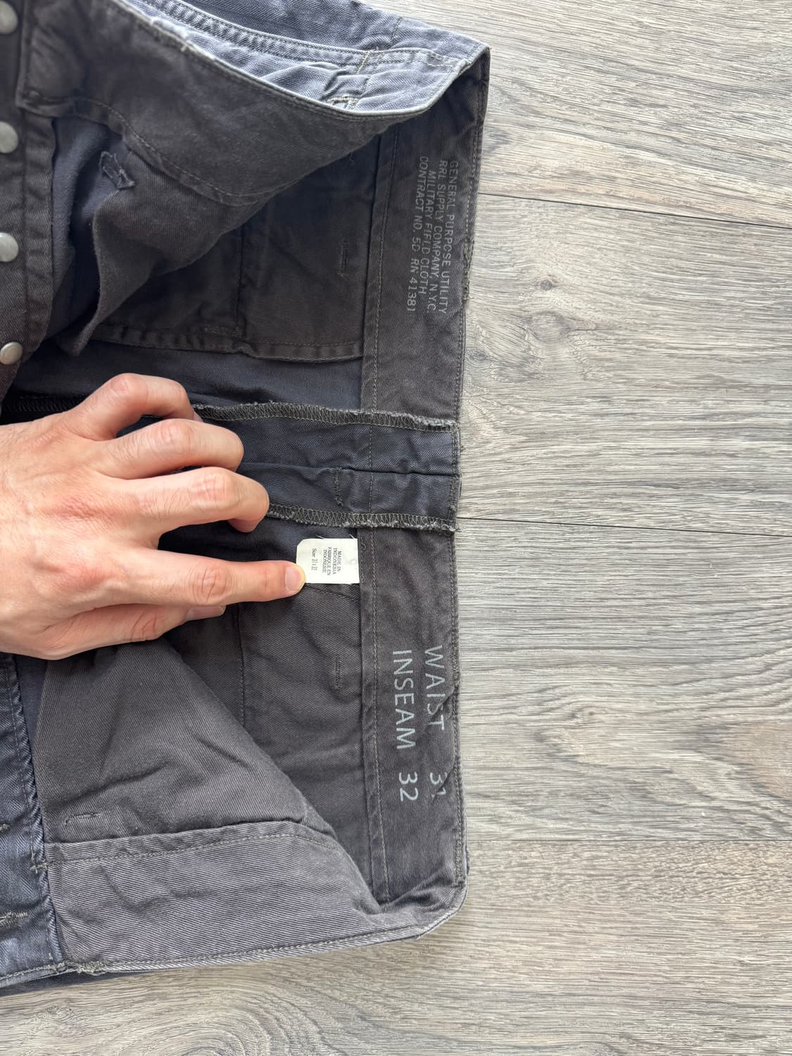 31/32 더블알엘 헤링본 필드 치노 남성 면바지 블랙 상품이미지3