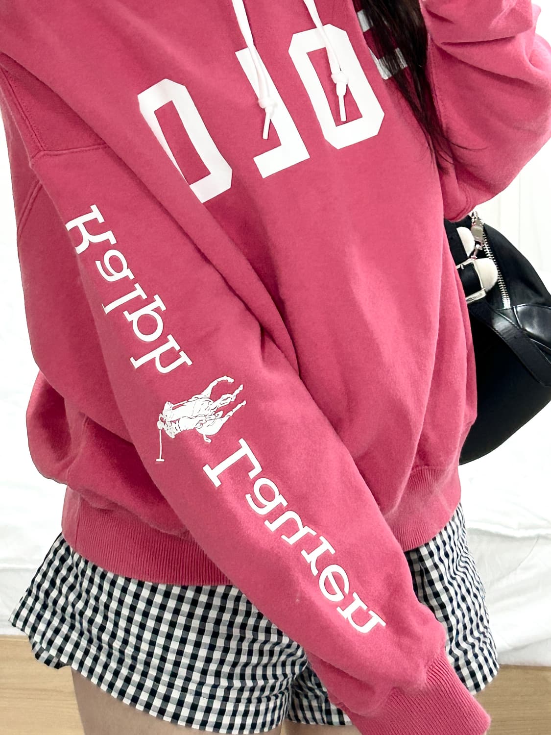 폴로 신형 빅로고 핑크 후드 상품이미지3