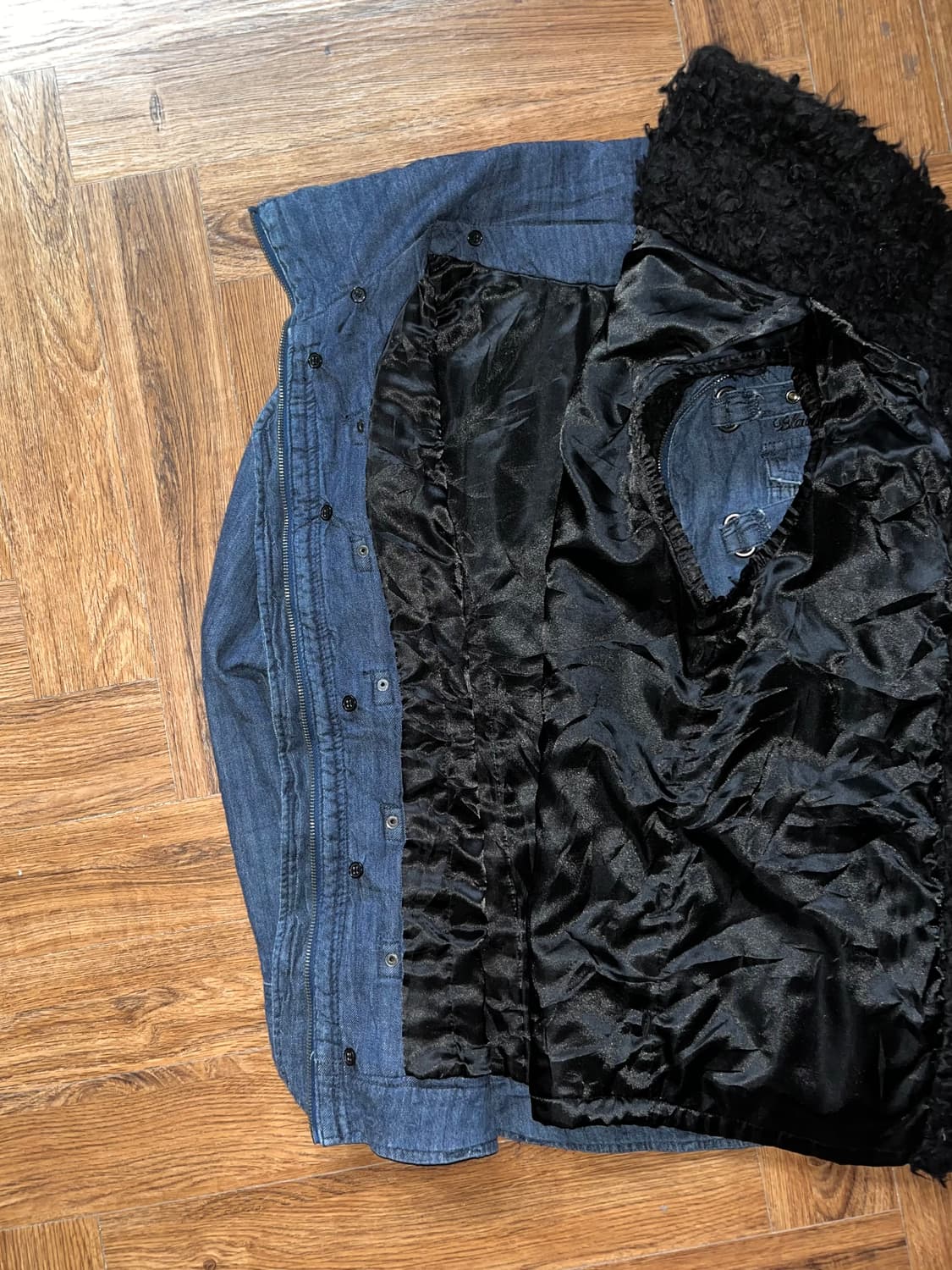 빈티지 스냅 데님 무스탕 상품이미지5