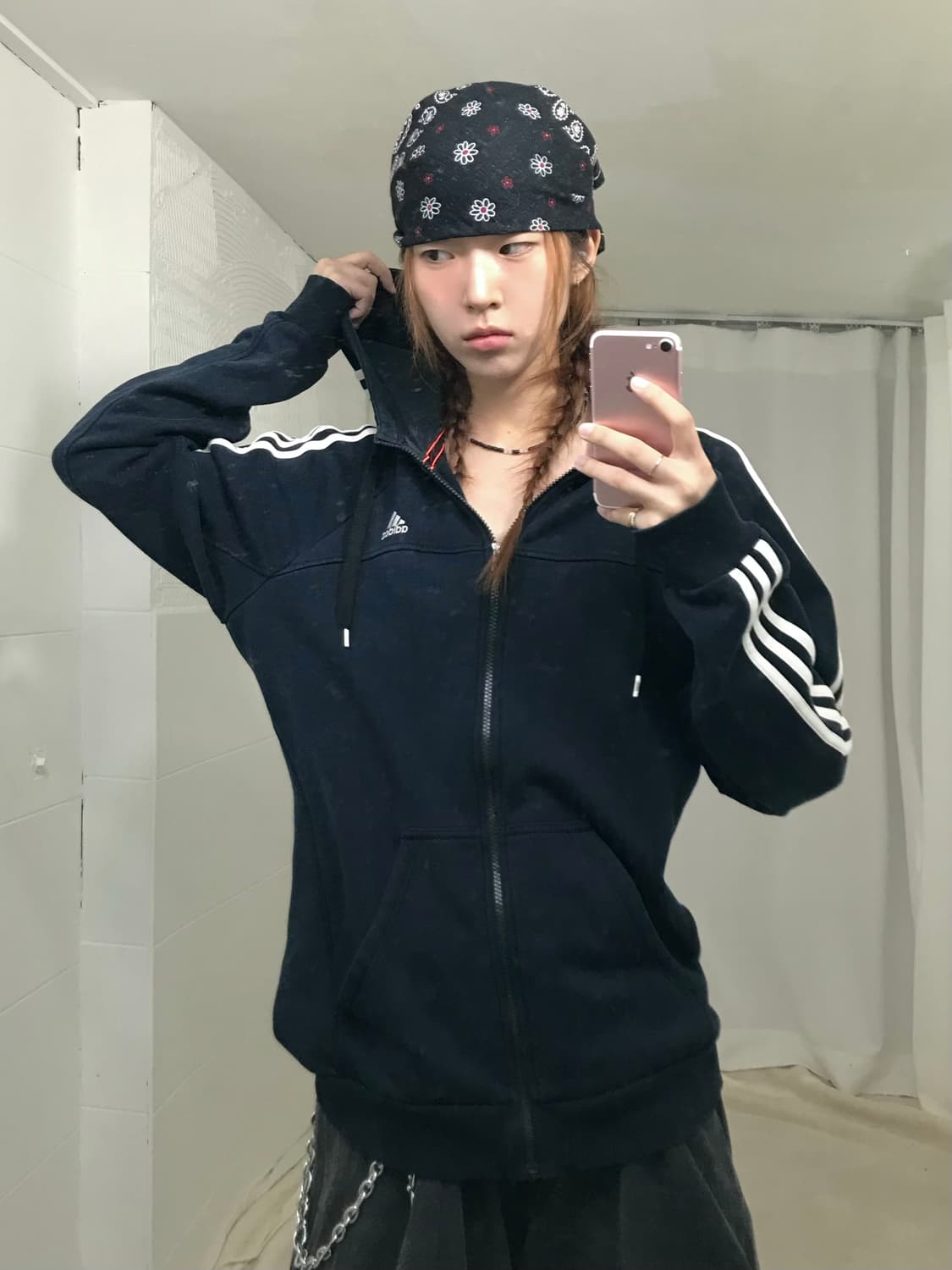 아디다스 트랙탑 블랙 후드집업 상품이미지3