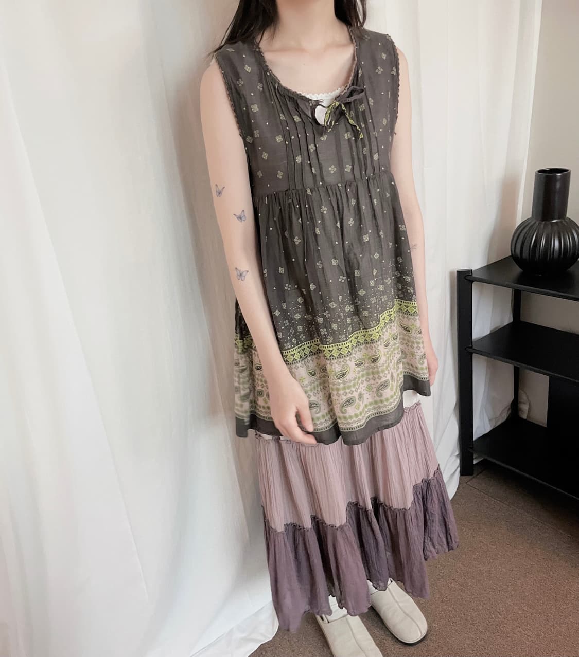 Ethnic Print Sleeveless Blouse  상품이미지4
