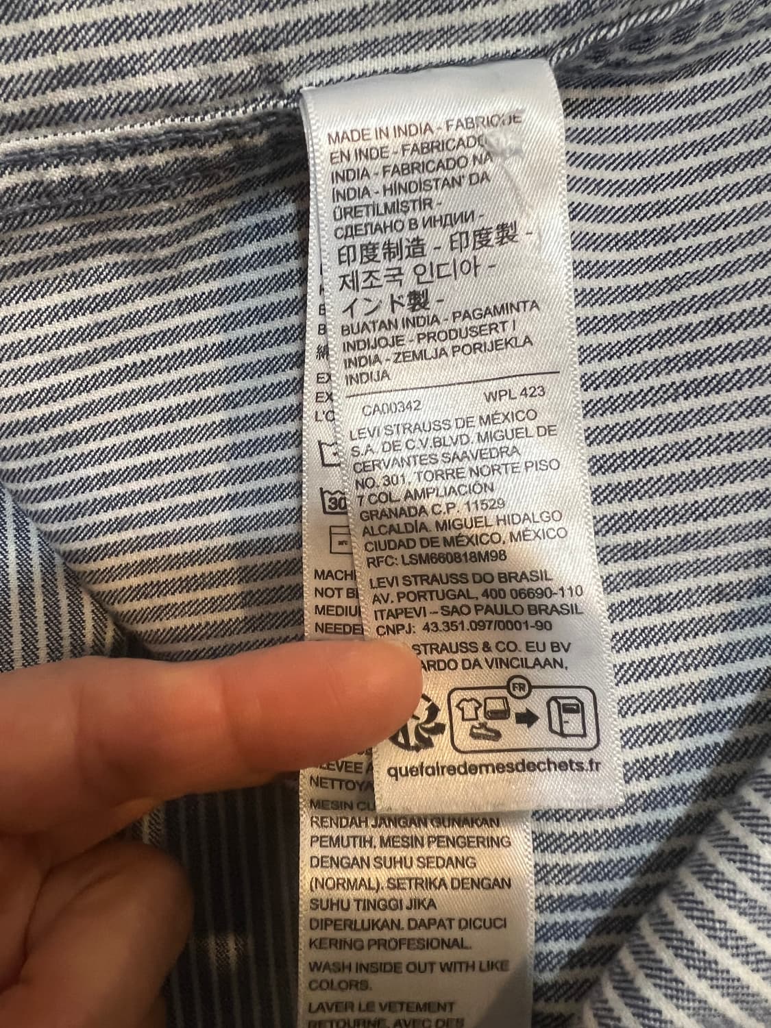 리바이스 남성 네이비 스트라이프 웨스턴자켓 셔츠자켓 상품이미지7