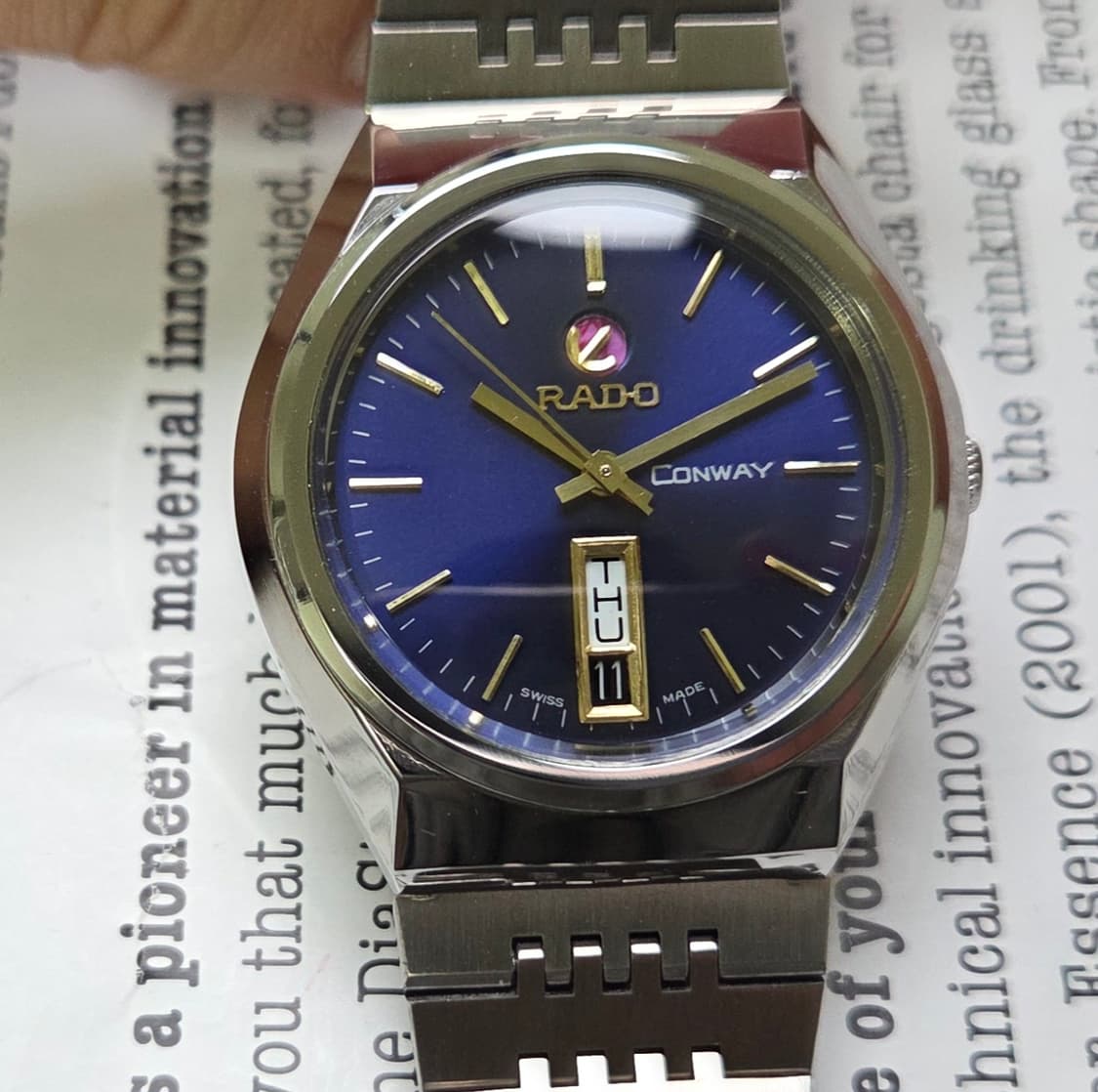 빈티지 라도 콘웨이 데이데이트 퍼플블루 오토매틱 브레이슬릿 ver. 상품이미지2