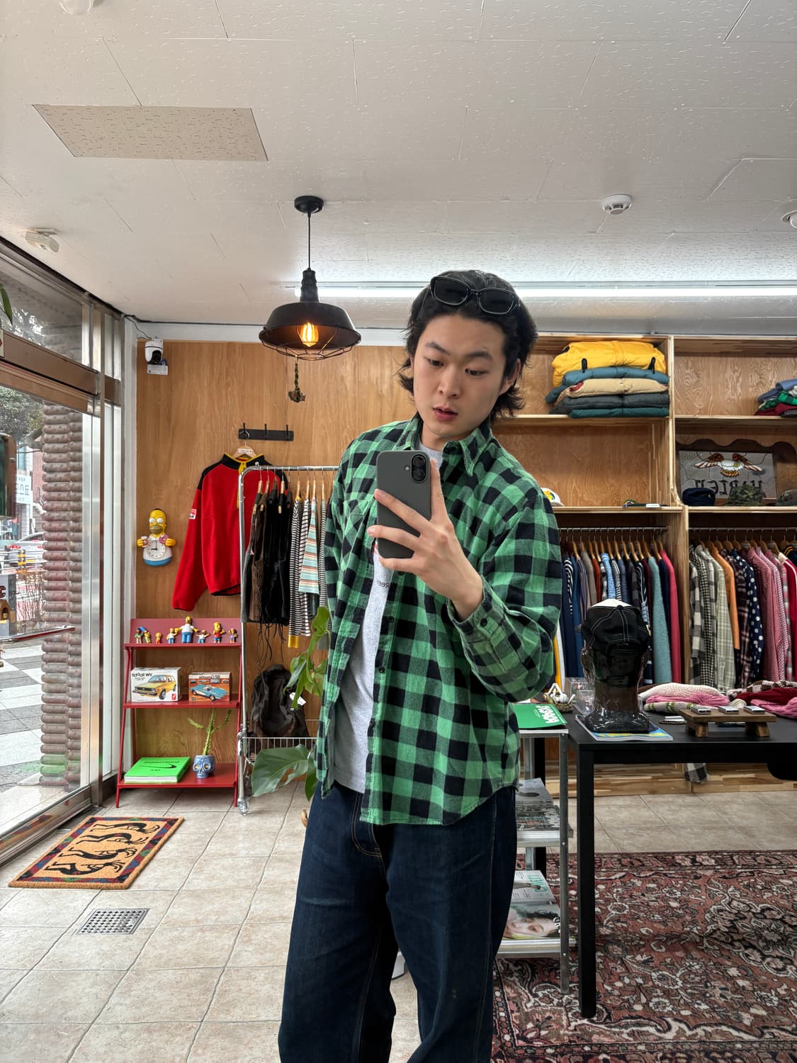 [L] Flannel green pattern shirt 상품이미지5