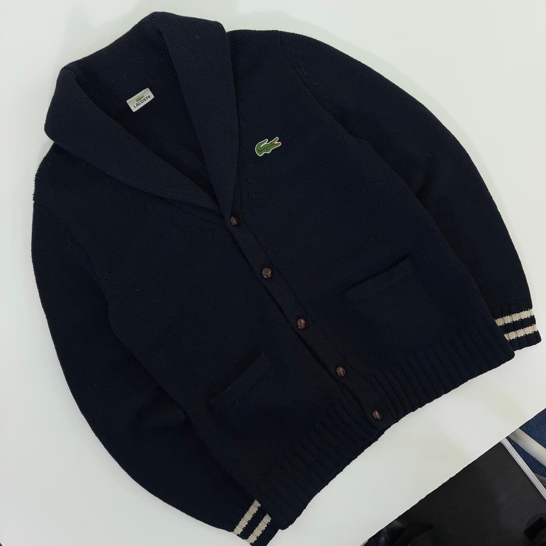 Lacoste  라코스테 더블포켓 숄카라 울니트 가디건  상품이미지2