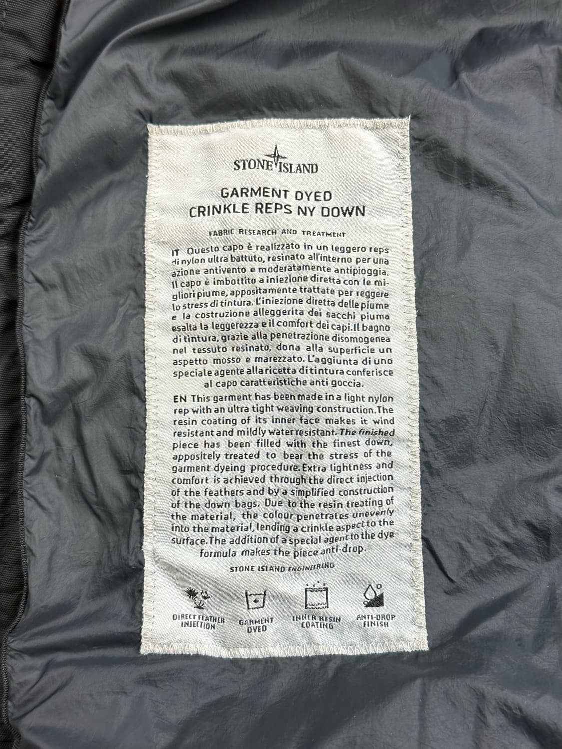 [L] 정품 스톤아일랜드 21FW 크링클랩스 롱패딩 블랙 상품이미지9