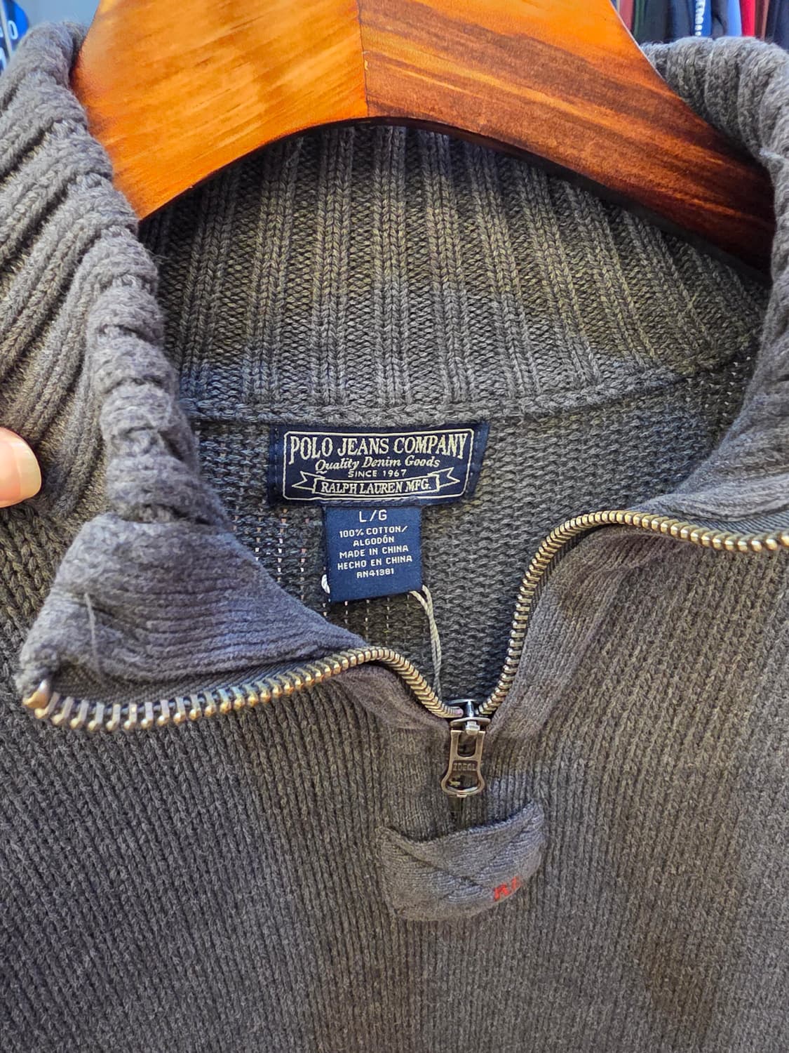 Polo Jeans Company  반집업 니트 차콜 상품이미지3