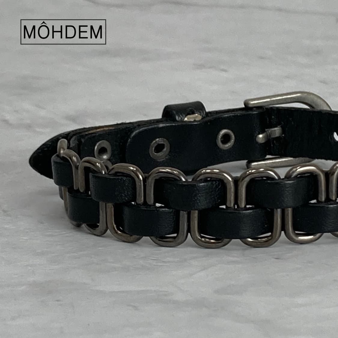 [Unisex] 스터드 빈티지 가죽팔찌 상품이미지2