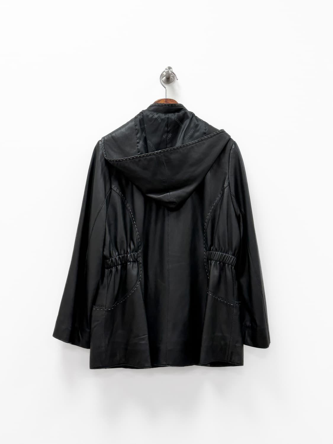 발망 후드 램스킨 레더 코트 상품이미지4