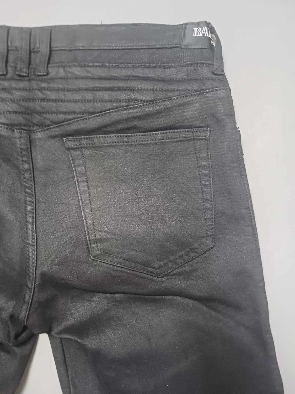 [33] 발망 왁스코팅 블랙 바이커진 청바지 상품이미지9