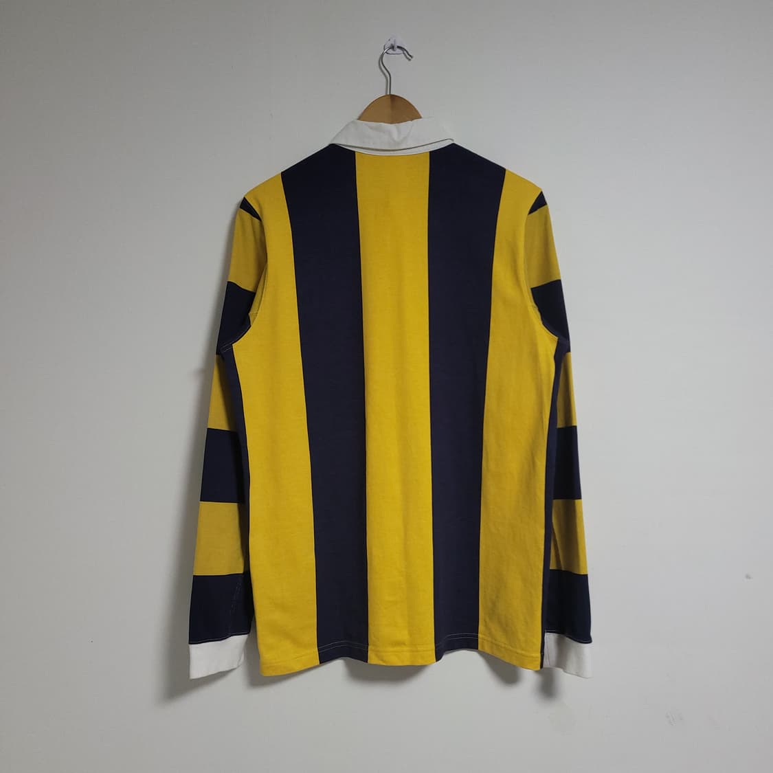 (XL) ADIDAS 아디다스 럭비티 옐로우 네이비 긴팔 카라티 상품이미지7