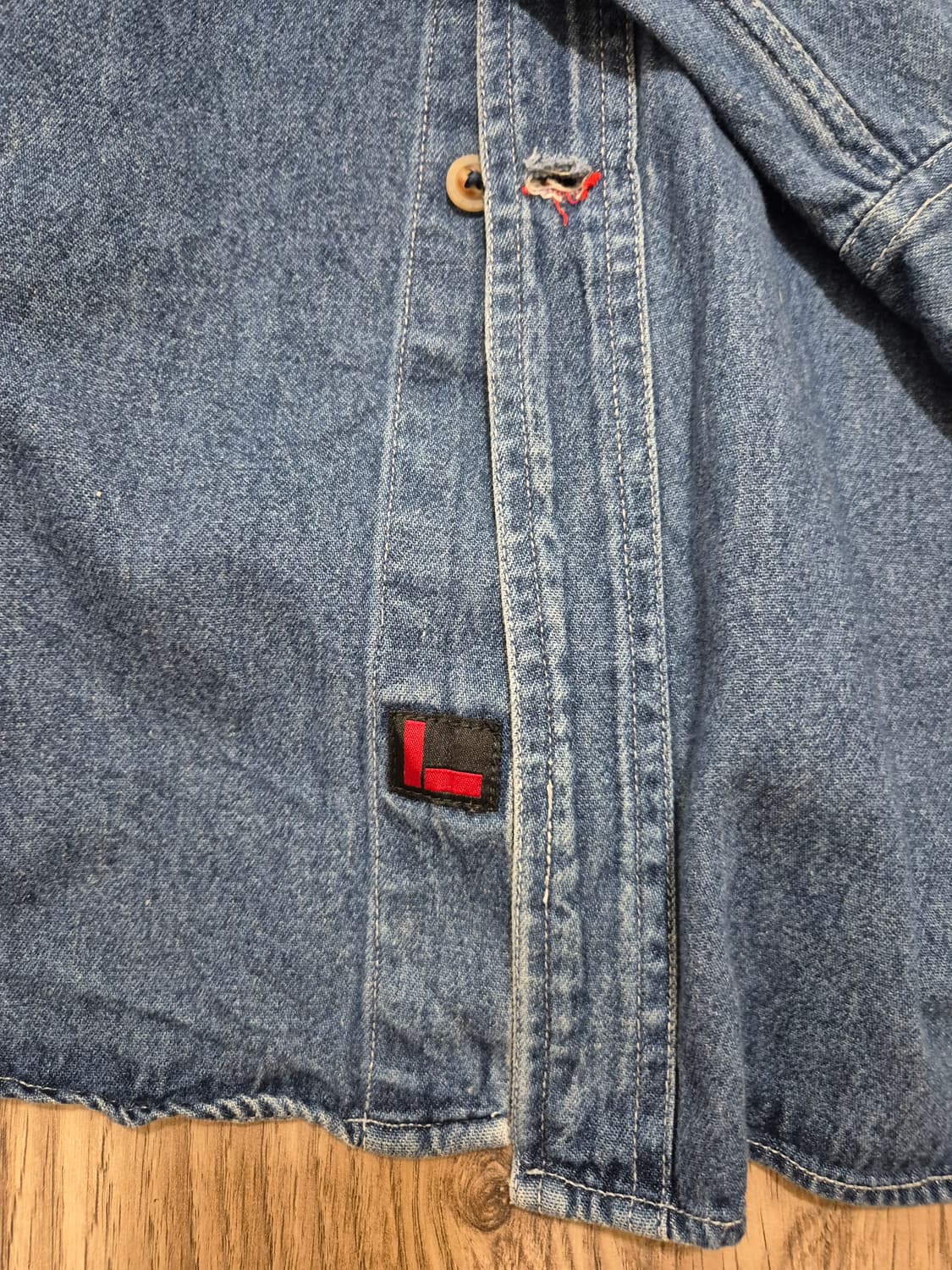 90s 푸부FUBU 진청 데님 빅셔츠 상품이미지7