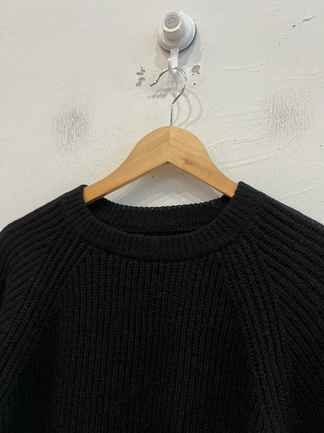 BEAMS 빔즈 퓨어울 립 니트 블랙 M 상품이미지3