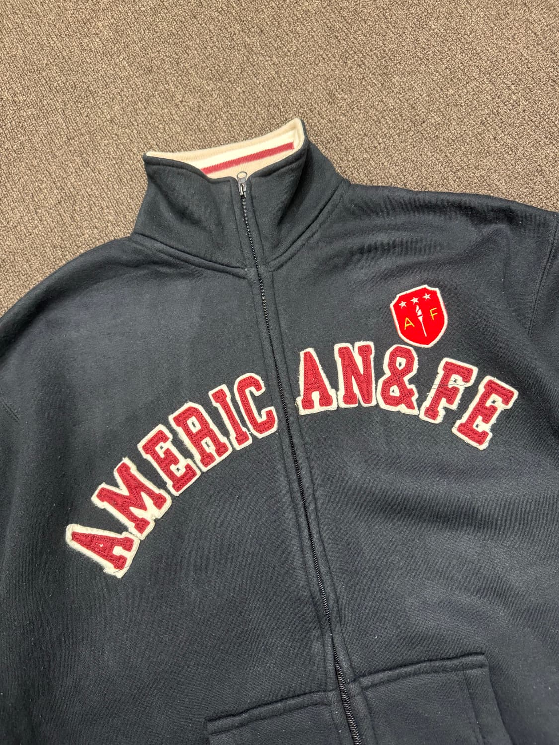 M)American&Feeling 빈티지 로고 포인트 기모 집업 자켓 상품이미지4