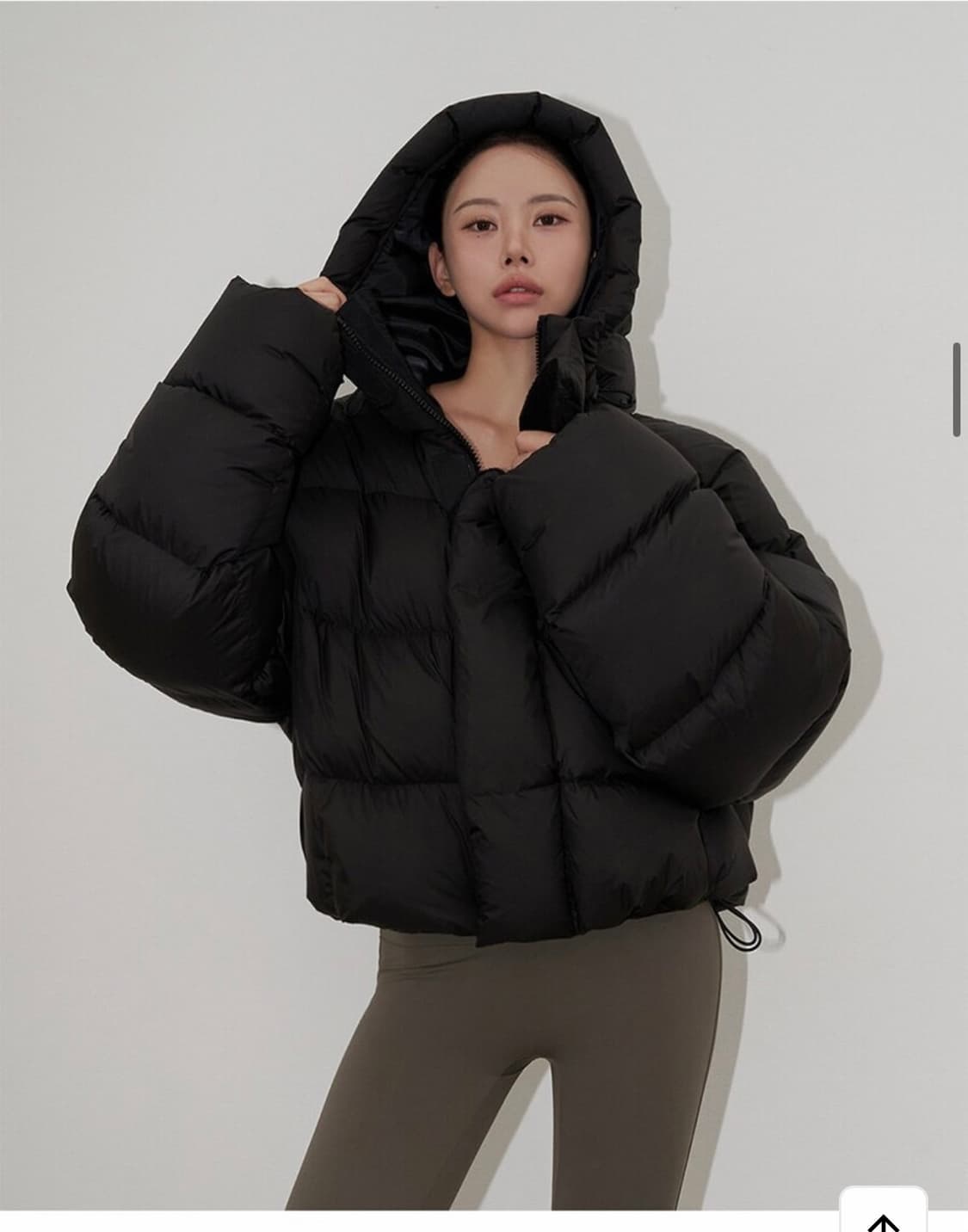 랑거 헤비 덕 다운 후디 패딩 점퍼 블랙 컬러 상품이미지5