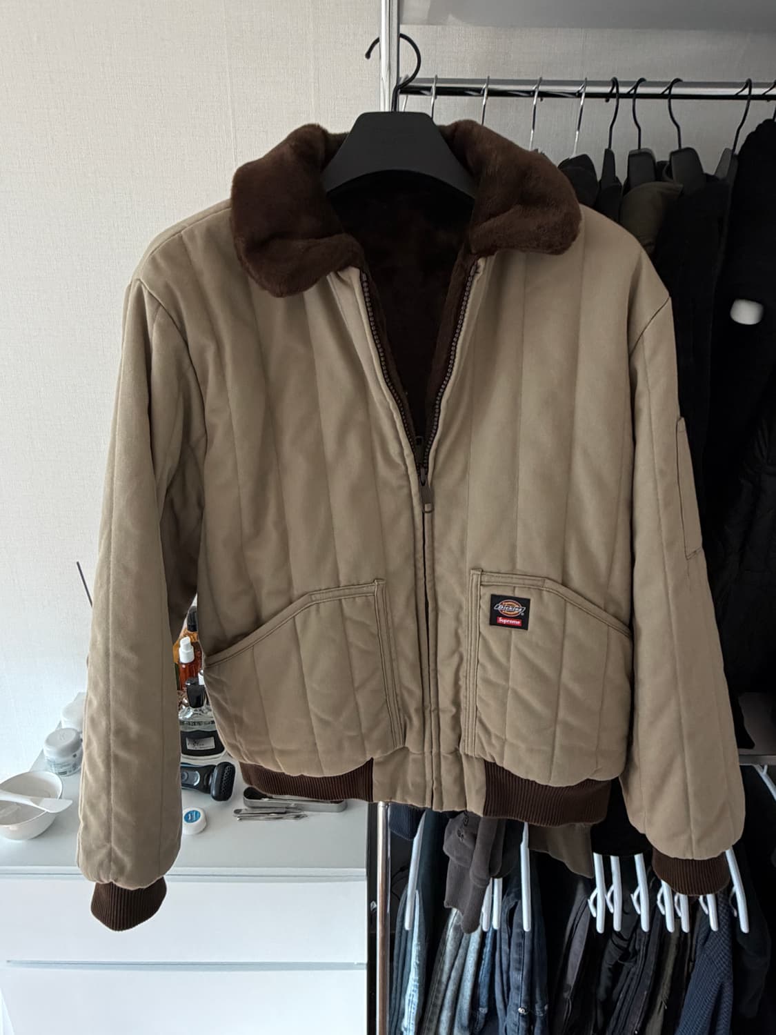 25FW 슈프림 디키즈 리버시블 워크자켓 베이지 M사이즈 상품이미지1