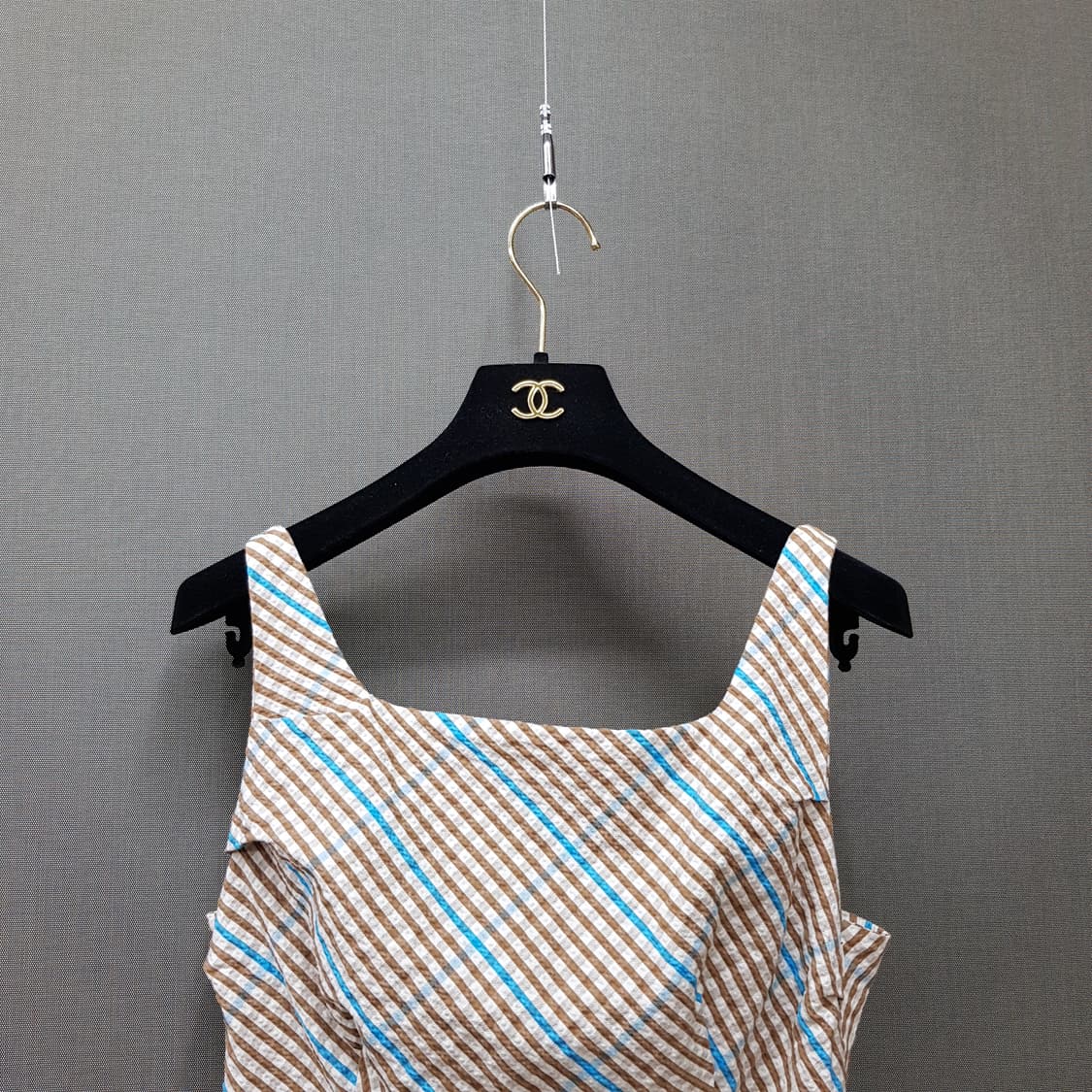 한섬 타임 2022 체크 패턴 슬리브리스 롱 원피스 82-94-160 상품이미지2