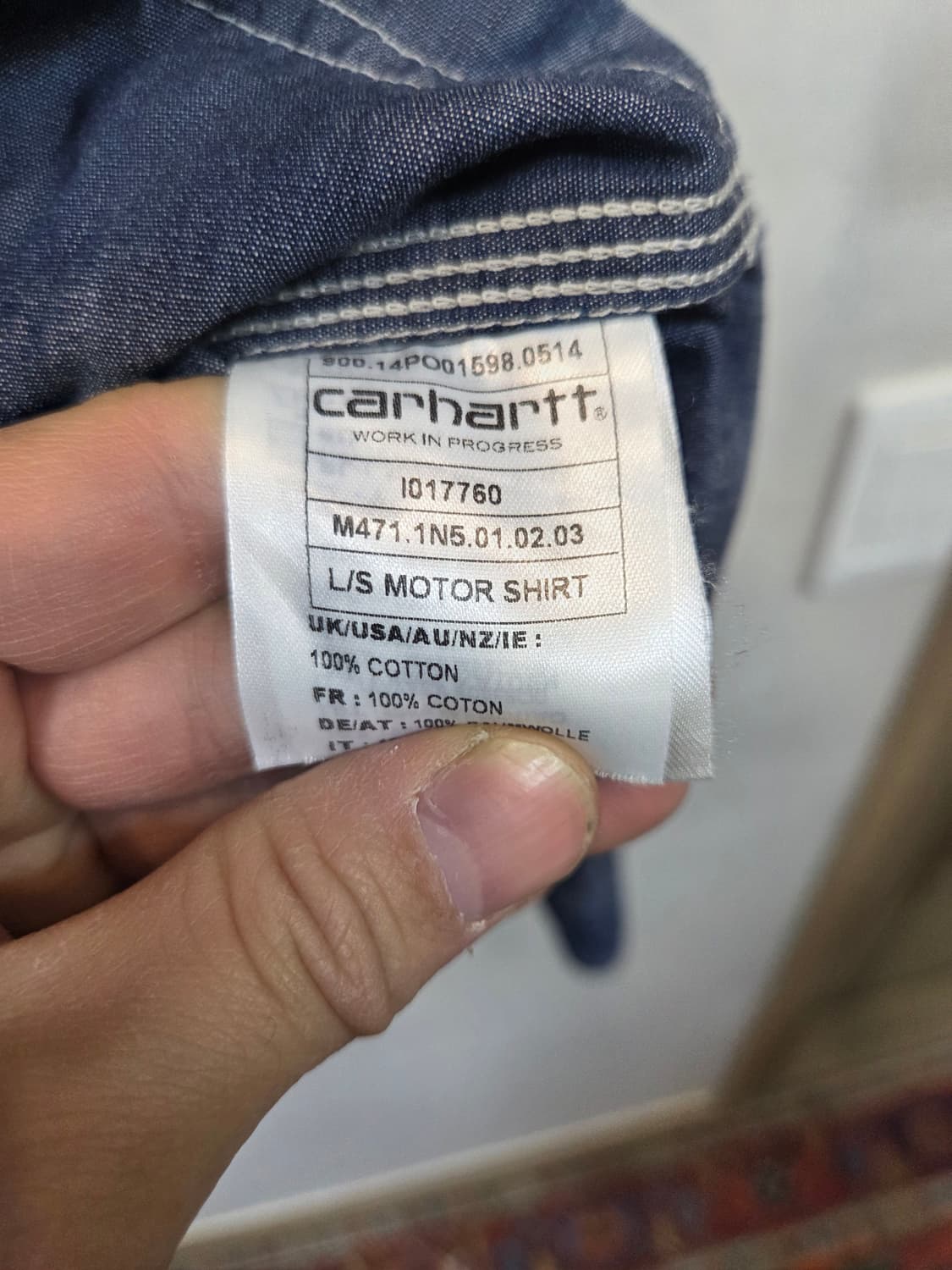 칼하트 아웃도어 motor 멀티포켓 스티치 데님셔츠 긴팔 m 상품이미지4