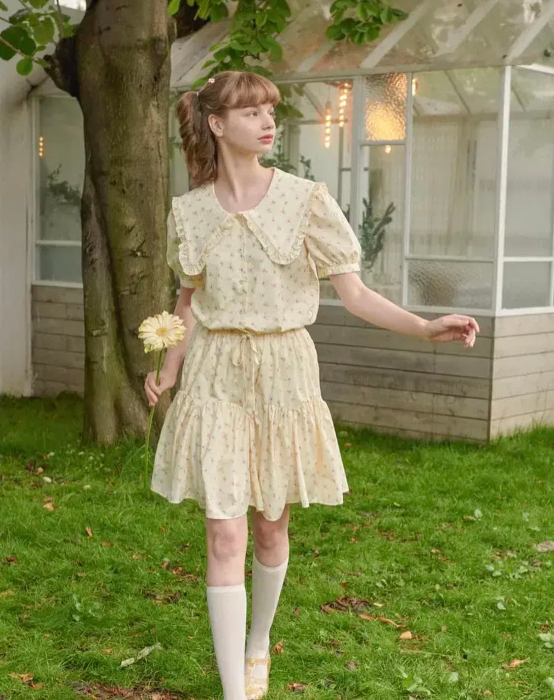 대장급 연한 둥근카라 버터색 코트 & 블라우스 세트 20만원에 급처! 상품이미지8