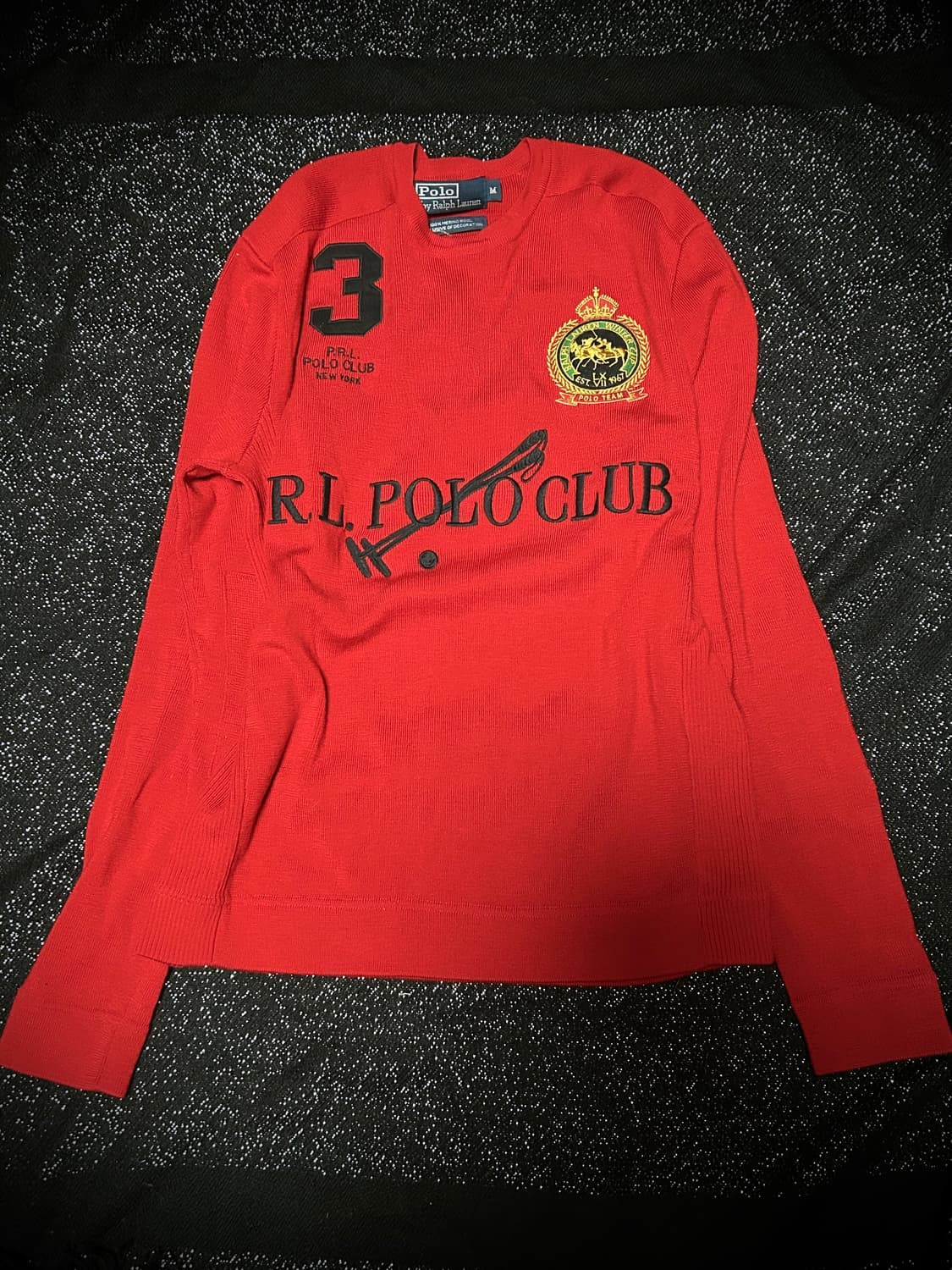*RARE* 2000s 폴로 치프키프깔 레드 메리노 울 니트 상품이미지1
