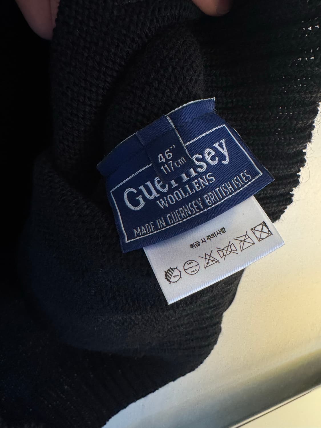[46]건지울른스 피셔맨 하프집업 니트스웨터 블랙 새상품 상품이미지5
